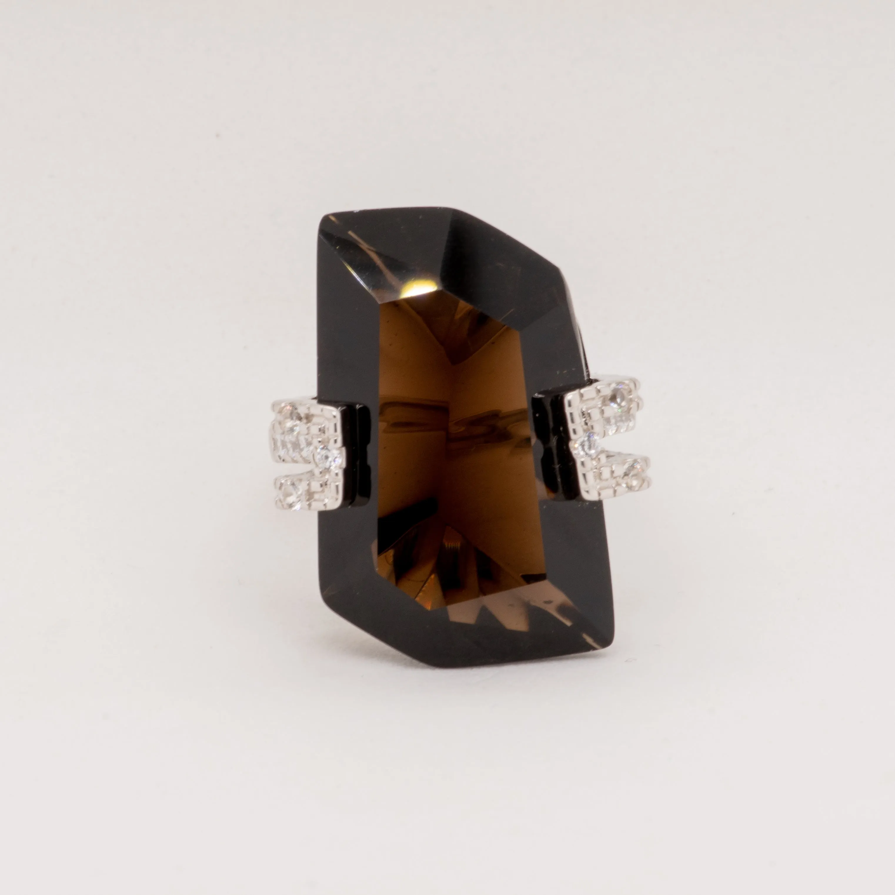 Everest Smokey Quartz Ring in Sterling Silver