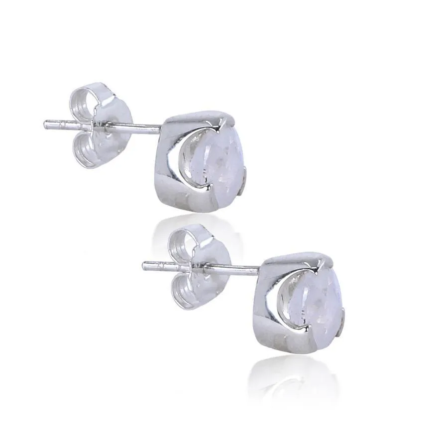 EVERYDAY GEMSTONE STUDS - RAINBOW MOONSTONE