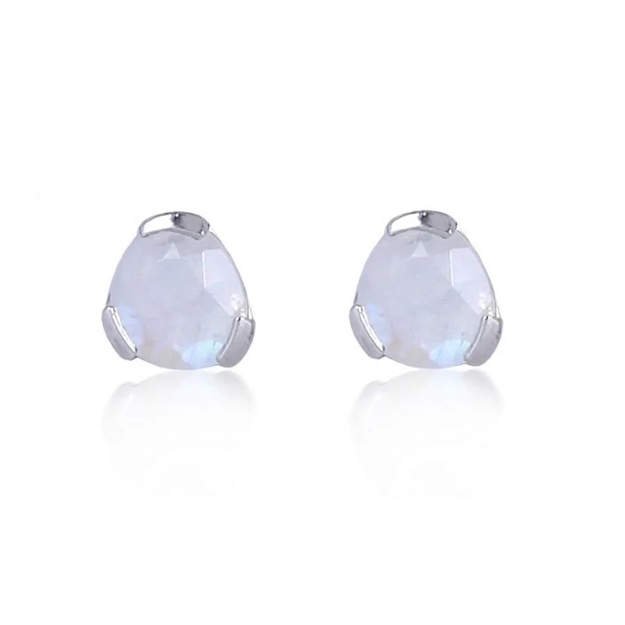 EVERYDAY GEMSTONE STUDS - RAINBOW MOONSTONE