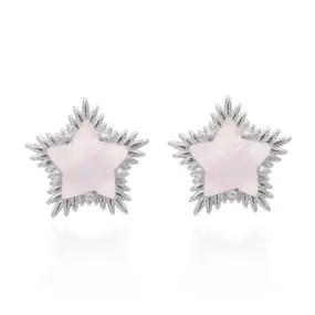 Felicity Moonstone Spiky Star Stud Earrings | 925 Sterling Silver