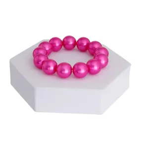 Fuchsia Acrylic Pearl Beaded Bracelet