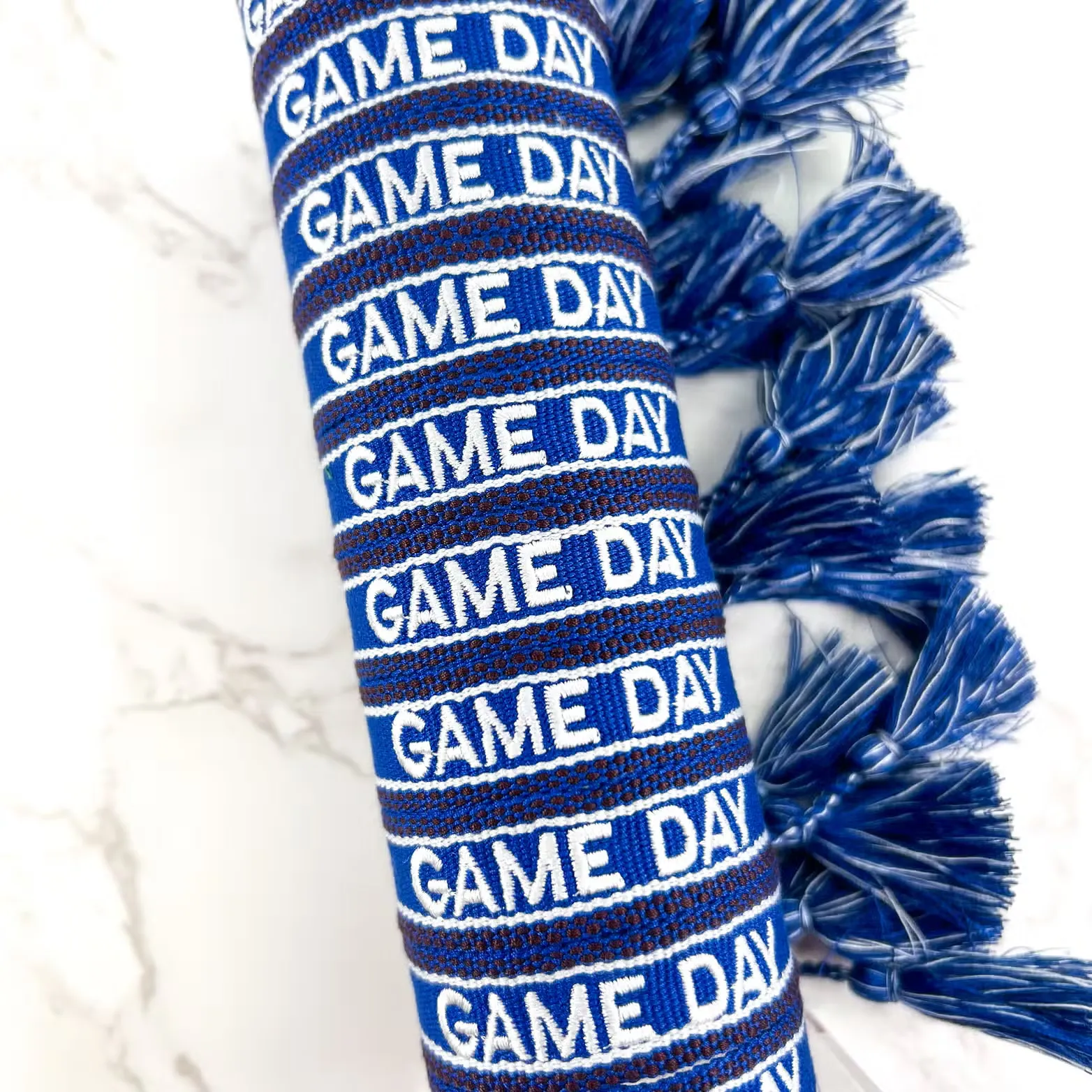 Game Day Embroidered Bracelet - Blue