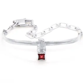 Garnet Bar Bracelet