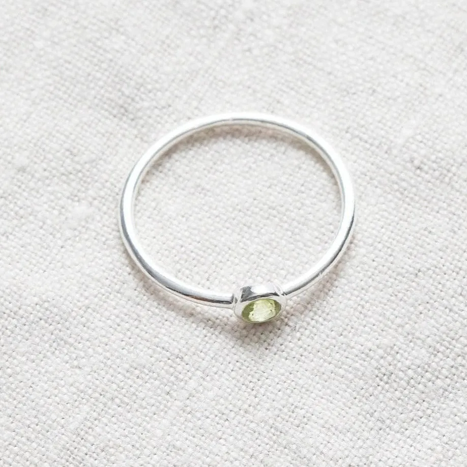 Genuine Peridot Silver or Gold Ring by Tiny Rituals