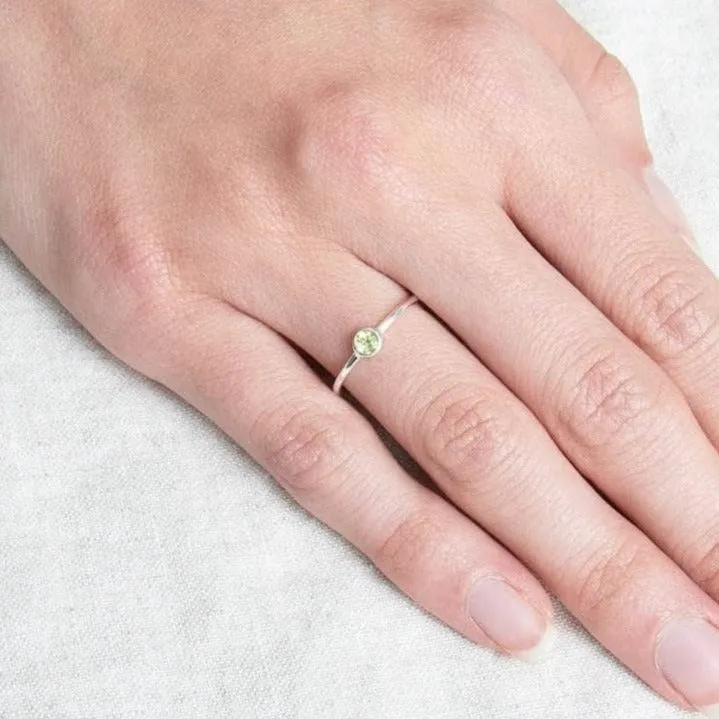 Genuine Peridot Silver or Gold Ring by Tiny Rituals