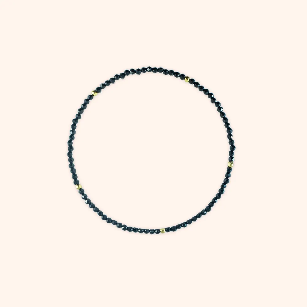 Gold   Black Spinel Gemstone Bracelet