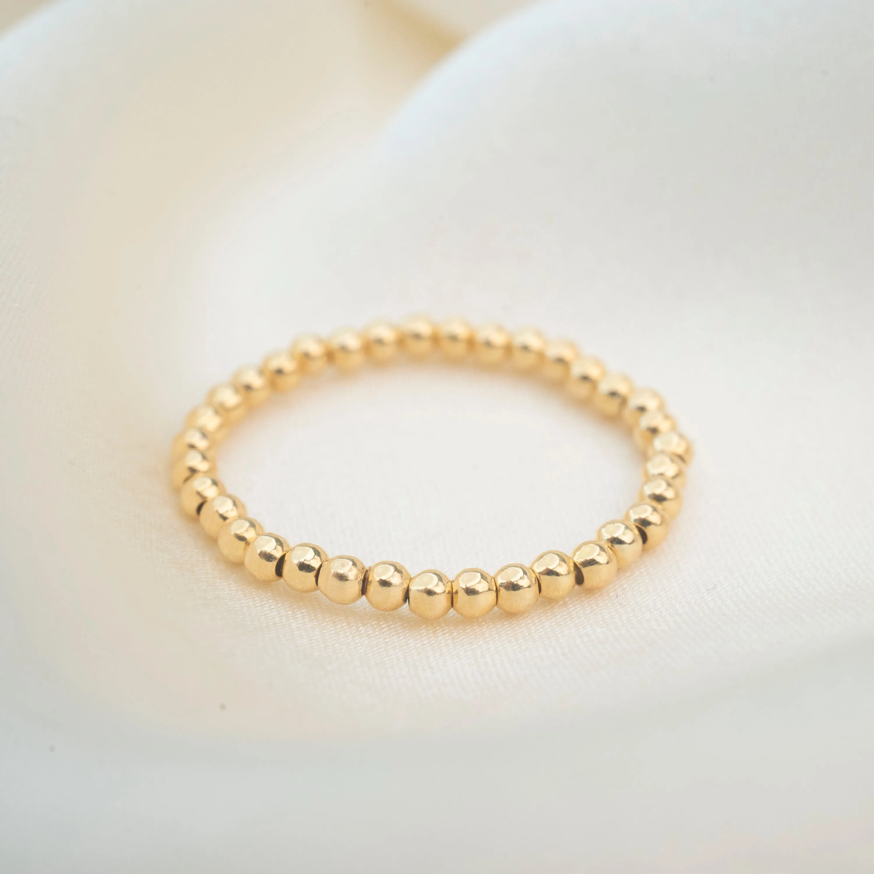 Gold Filled Beaded Stretch Ring