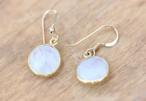 Gold Gem Earrings - Moonstone