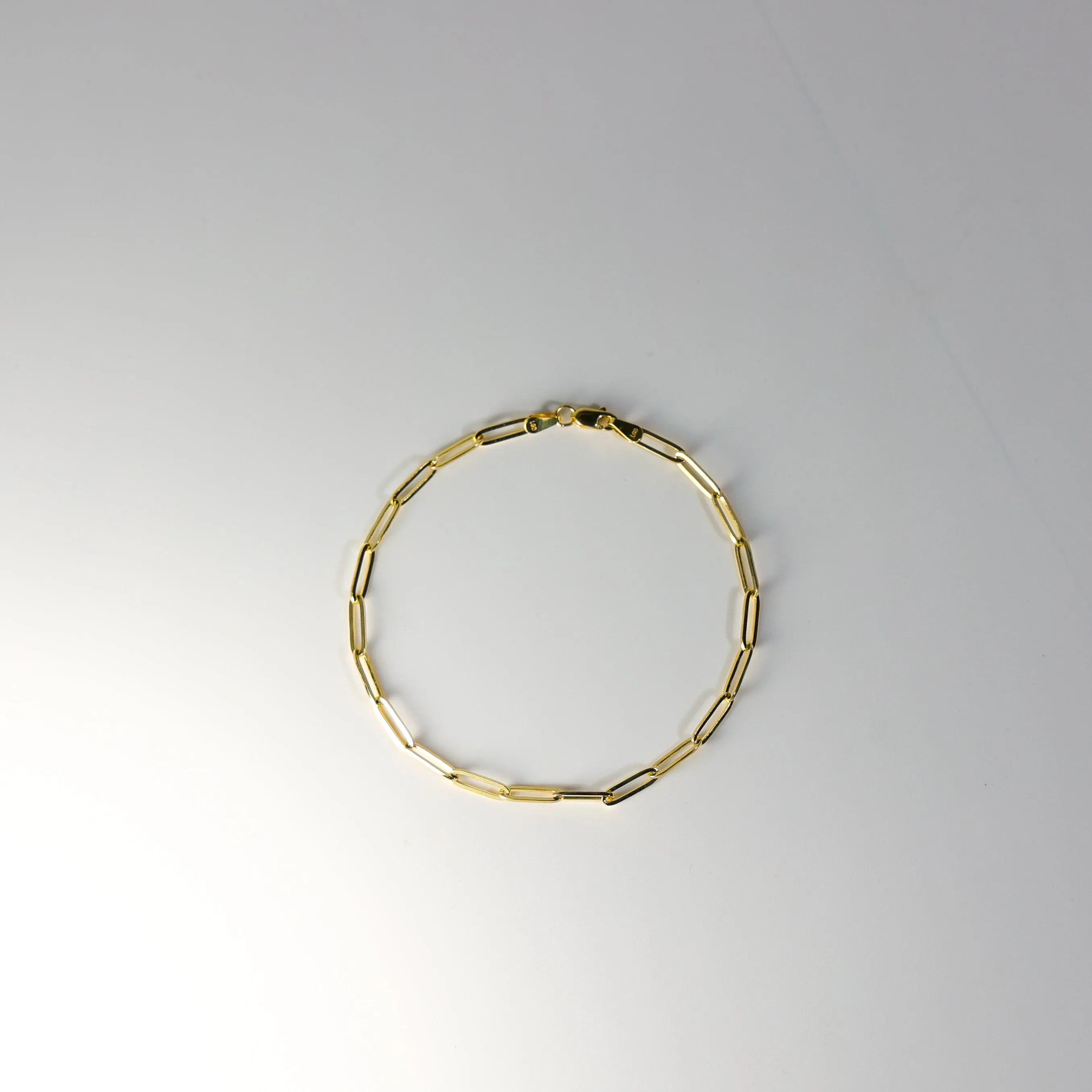 Gold Paperclip link Bracelet 3MM Model-CH0579