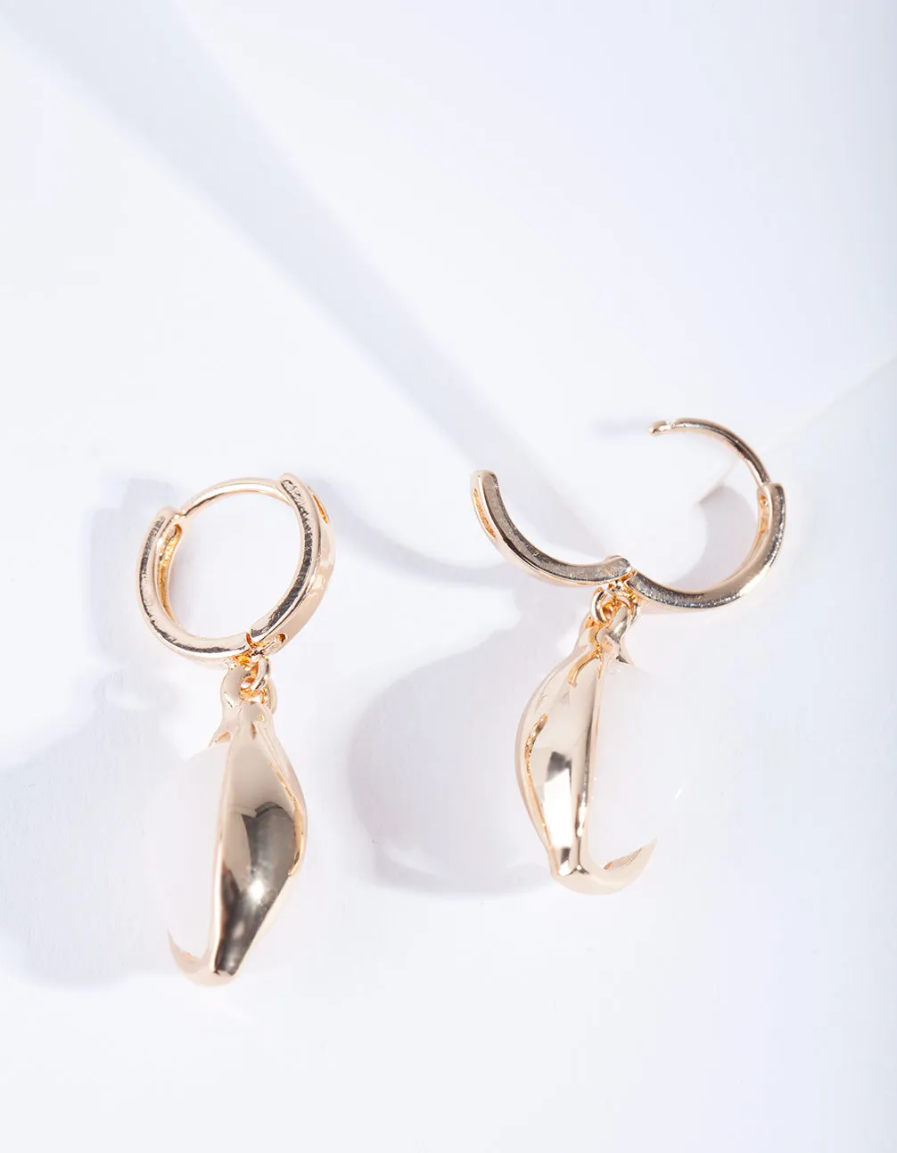 Gold Plated Moonstone Huggie Earrings