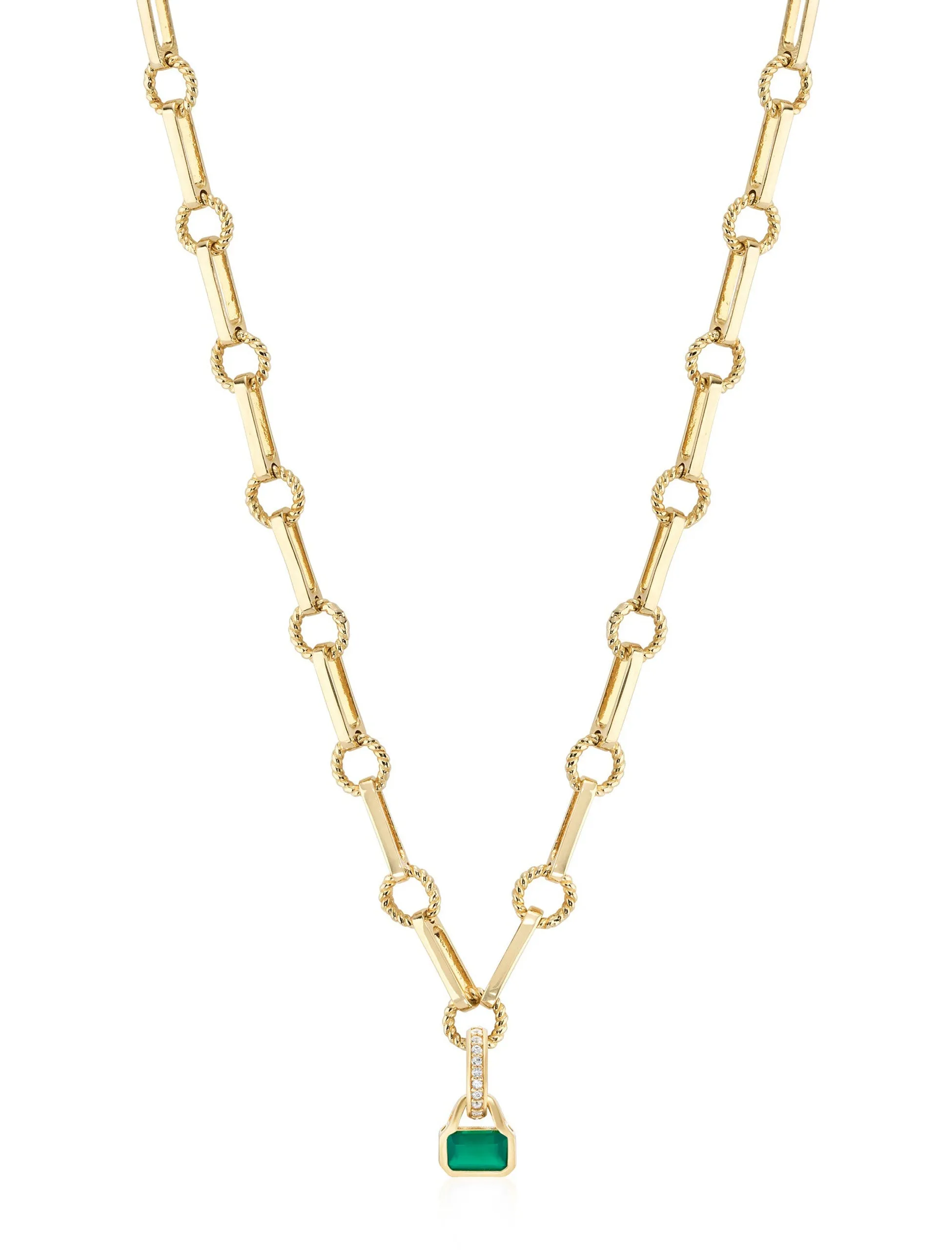 Gold twisted link vintage chain necklace