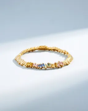 Golden Pastel Sapphire ID Bracelet