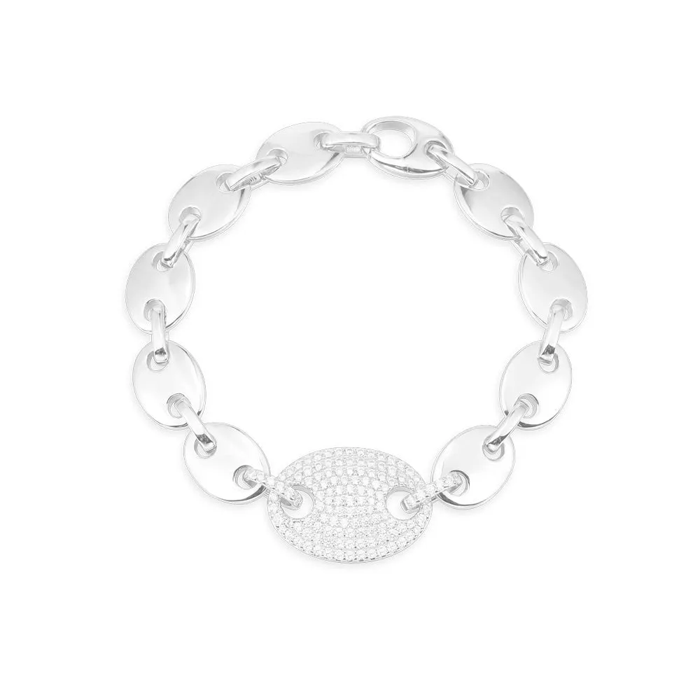 Grain De CafŽ Chain Bracelet - silver