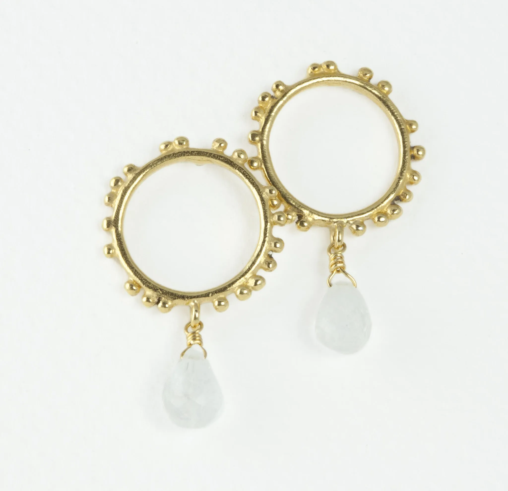 Granulations Studs With Gemstone Drop