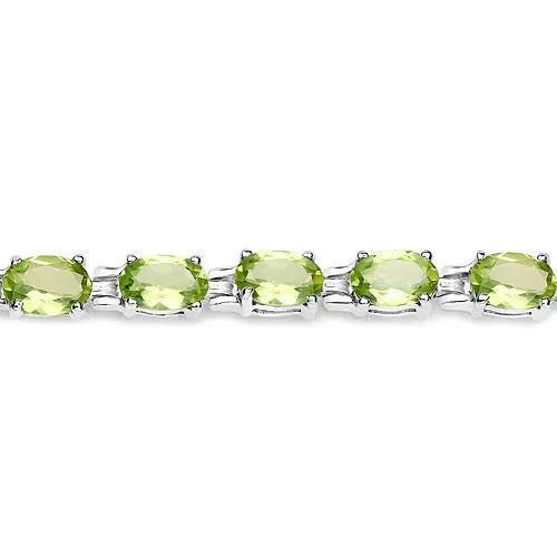 Green Peridot Bracelet in Affordable Sterling Silver, 7.25" 9.03ctw