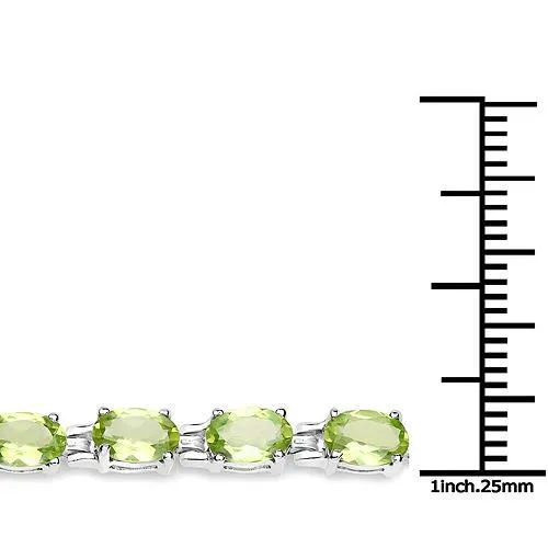 Green Peridot Bracelet in Affordable Sterling Silver, 7.25" 9.03ctw