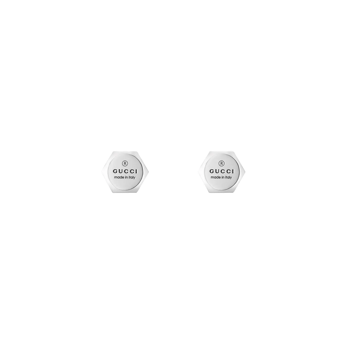 Gucci Sterling Silver 10mm Trademark Stud Earrings