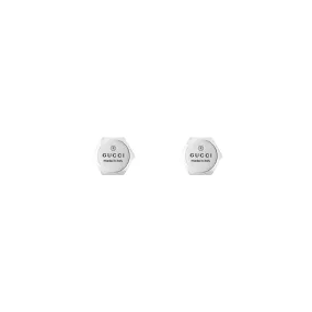 Gucci Sterling Silver 10mm Trademark Stud Earrings