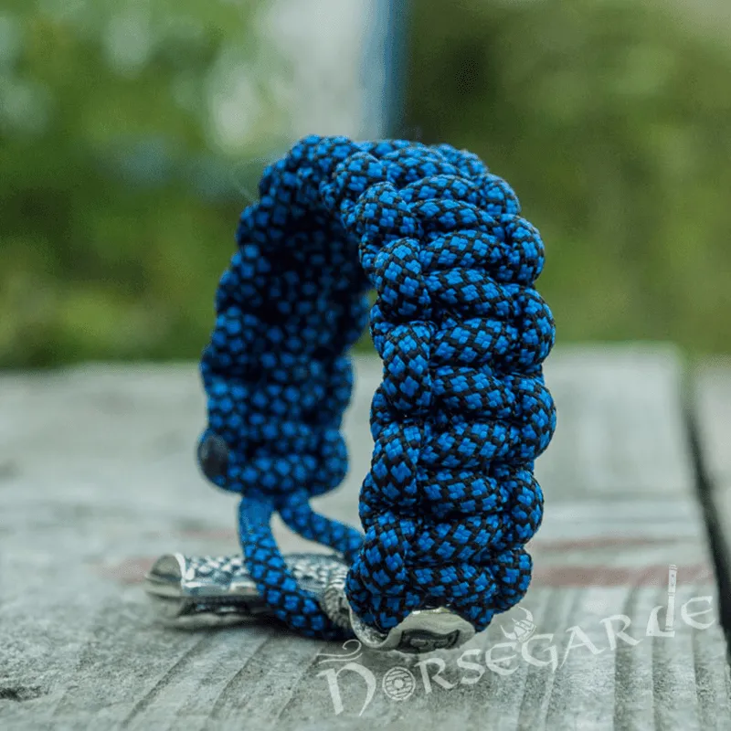 Handcrafted River Paracord Bracelet with Large Mjölnir - Sterling Silver