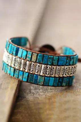 Handmade Triple Layer Natural Stone Bracelet - Boho Chic Jewelry