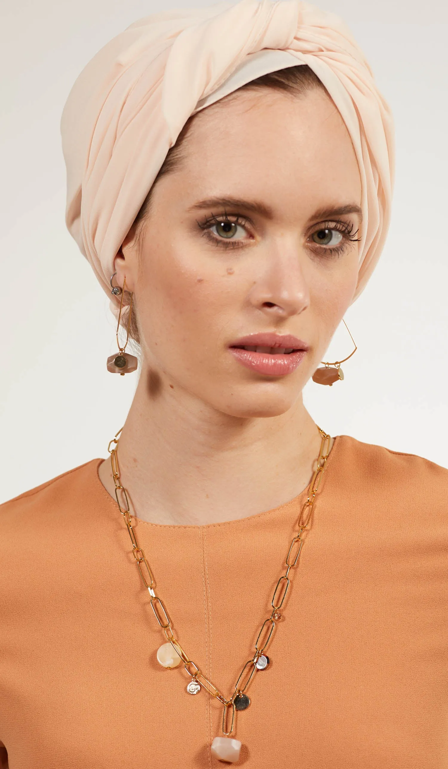 Hera Modern MashAllah Arabic Earrings - Moonstone