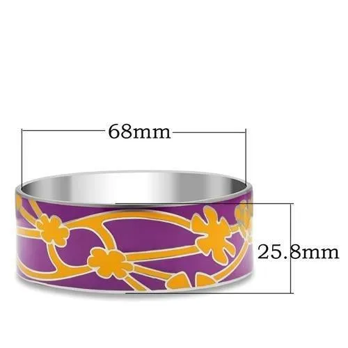 High polished (no plating) Stainless Steel Bangle with Epoxy in No Stone for Women Style TK290