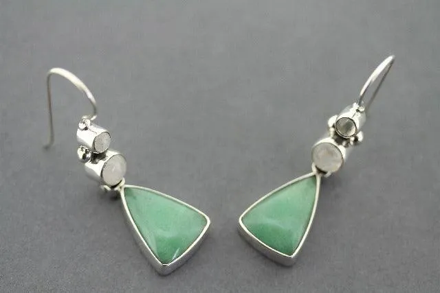 Hula earrings - Aventurine & Moonstone