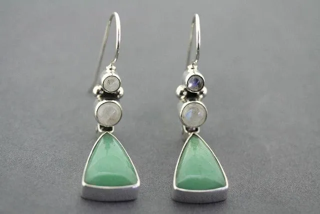 Hula earrings - Aventurine & Moonstone