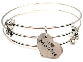 I Love Movies Triple Style Expandable Bangle Bracelet