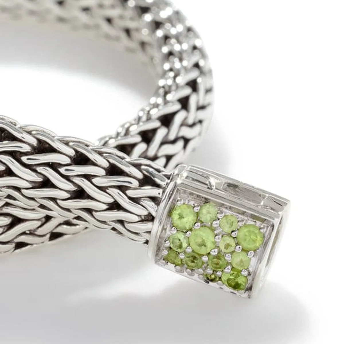 Icon Bracelet, Sterling Silver, Peridot Pavé, 6.5MM - BBS90422RVBLS2PE