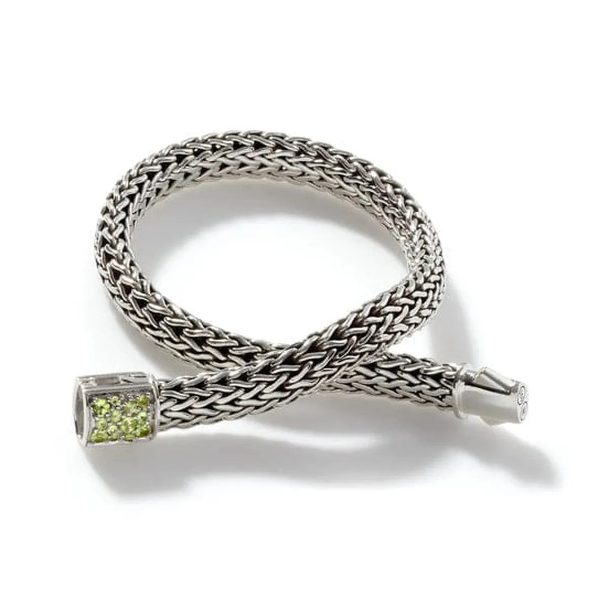 Icon Bracelet, Sterling Silver, Peridot Pavé, 6.5MM - BBS90422RVBLS2PE