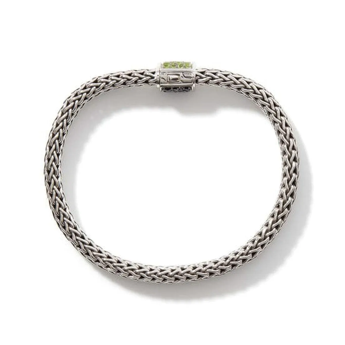 Icon Bracelet, Sterling Silver, Peridot Pavé, 6.5MM - BBS90422RVBLS2PE