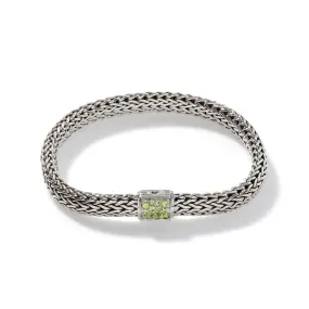 Icon Bracelet, Sterling Silver, Peridot Pavé, 6.5MM - BBS90422RVBLS2PE