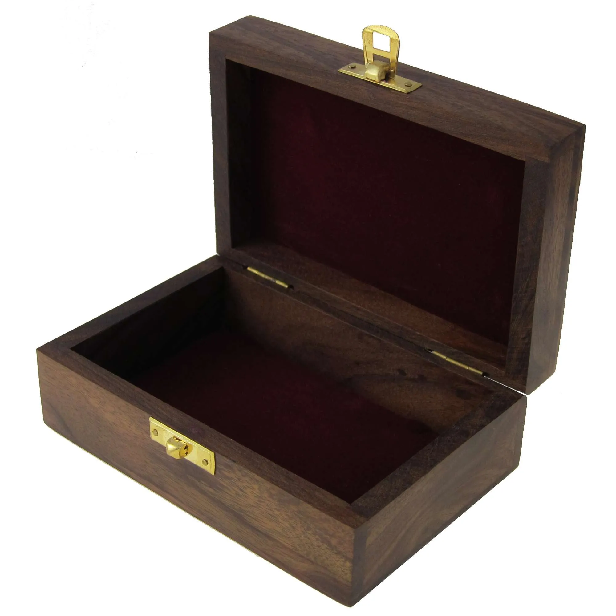 Indian Jewelry Holder - 6 x 4 x 2.5 Inch Small Wood Box - Jewelry Boxes for Bracelet - Present for Her