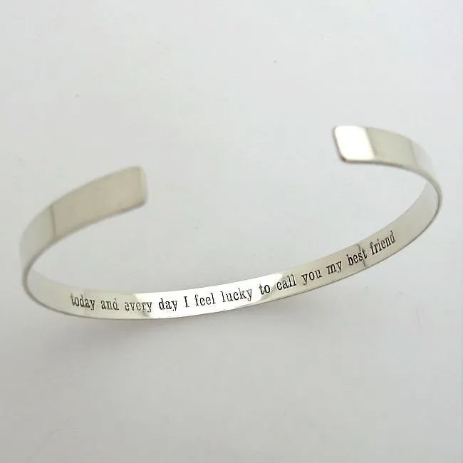 Inspirational Quote Cuff Bracelet for her