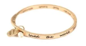 John 3:16 Bangle Bracelet Gold