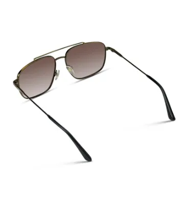 Johnson Square Metal Framed Polarized Aviator Sunglasses