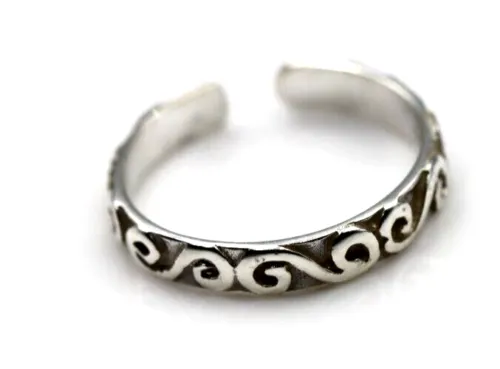 Kaedesigns New Genuine Sterling Silver Swirl Toe Ring