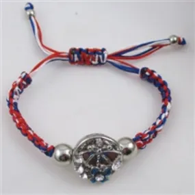 Kid;s Butterfly Paracord Red Blue & White Braided  Bracelet