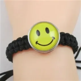 Kid's Emoji Black  Braided  Bracelet