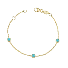 Kids Turquoise 3 Stone Bracelet