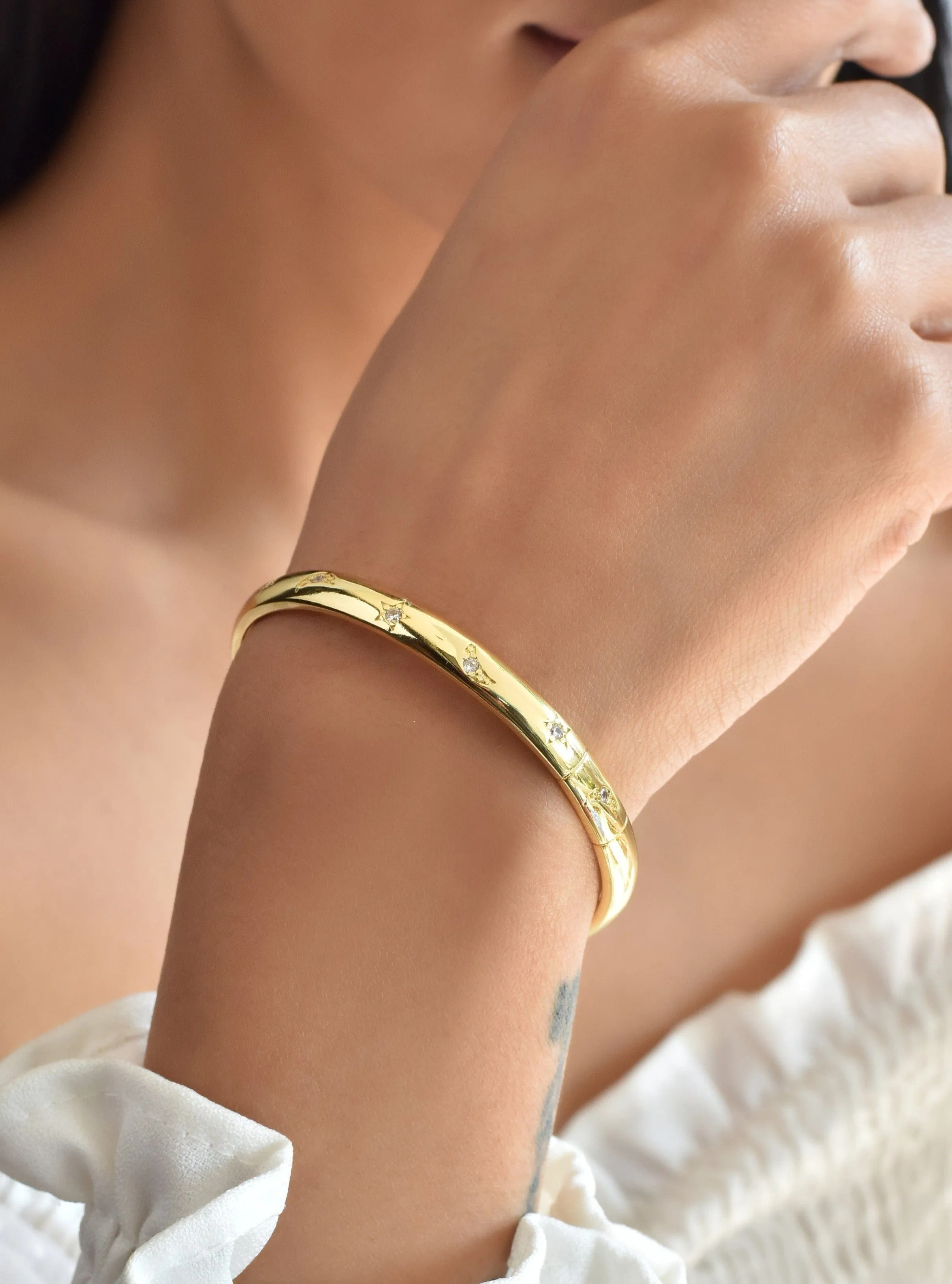 Klissaa Stars & Moon Cuff Bangle