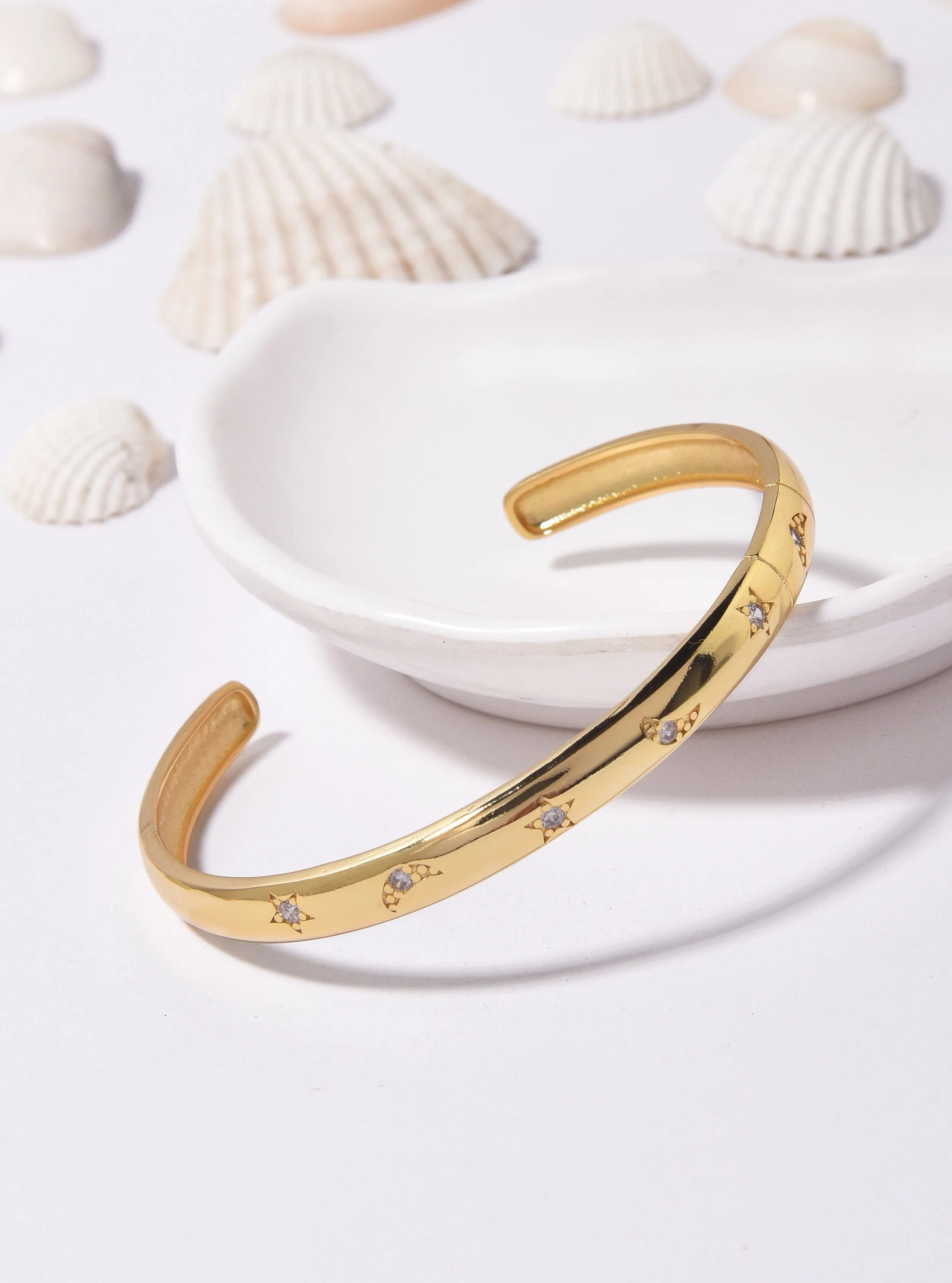 Klissaa Stars & Moon Cuff Bangle