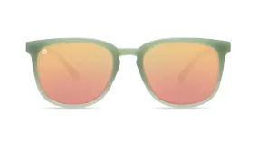 Knockaround Paso Robles Glossy Army Green Frame - Rose Gold Mirrored Lens - Polarized Sunglasses