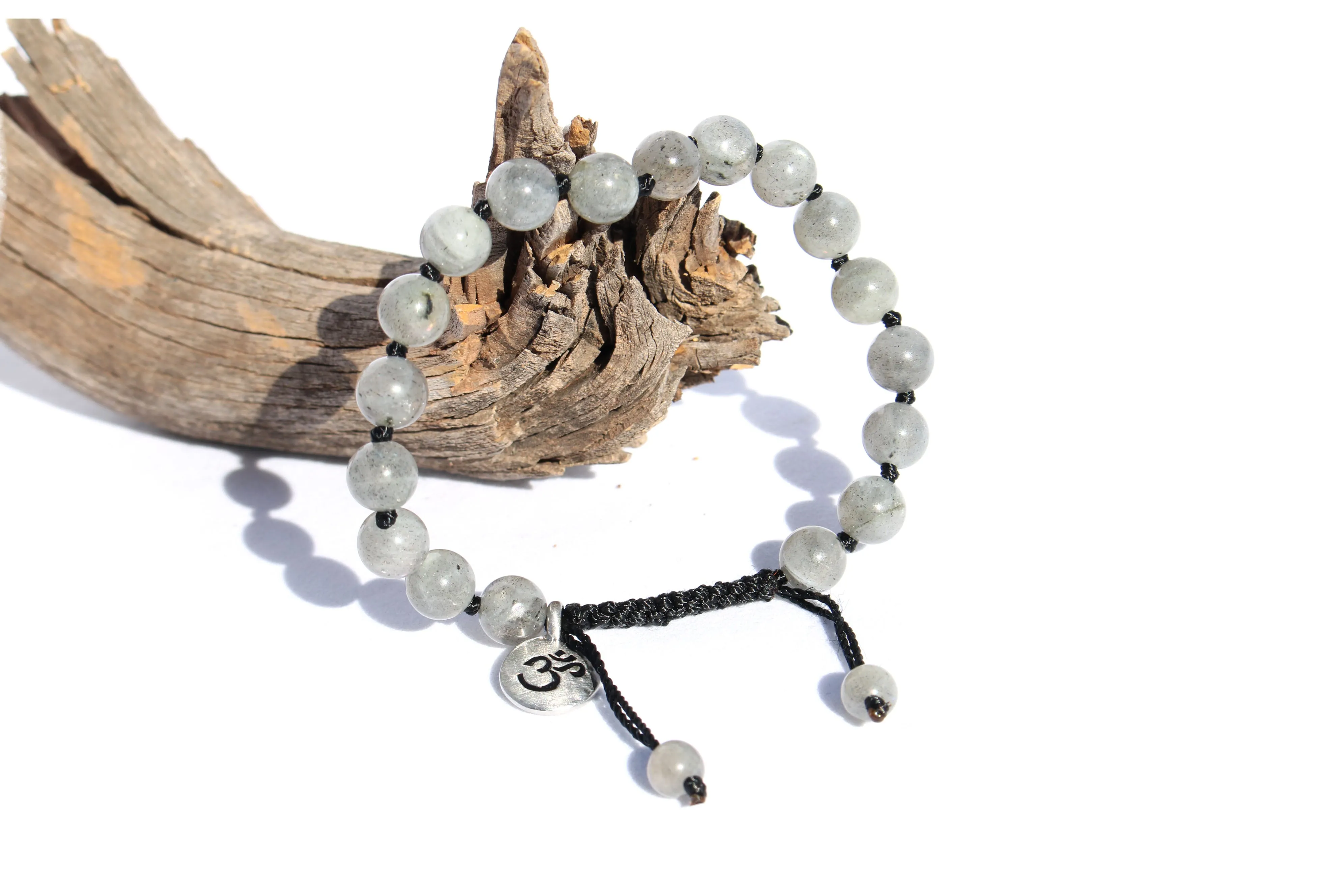 Labradorite Adjustable Mala Bracelet for Men