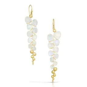 Large Caviar Moonstone Earrings