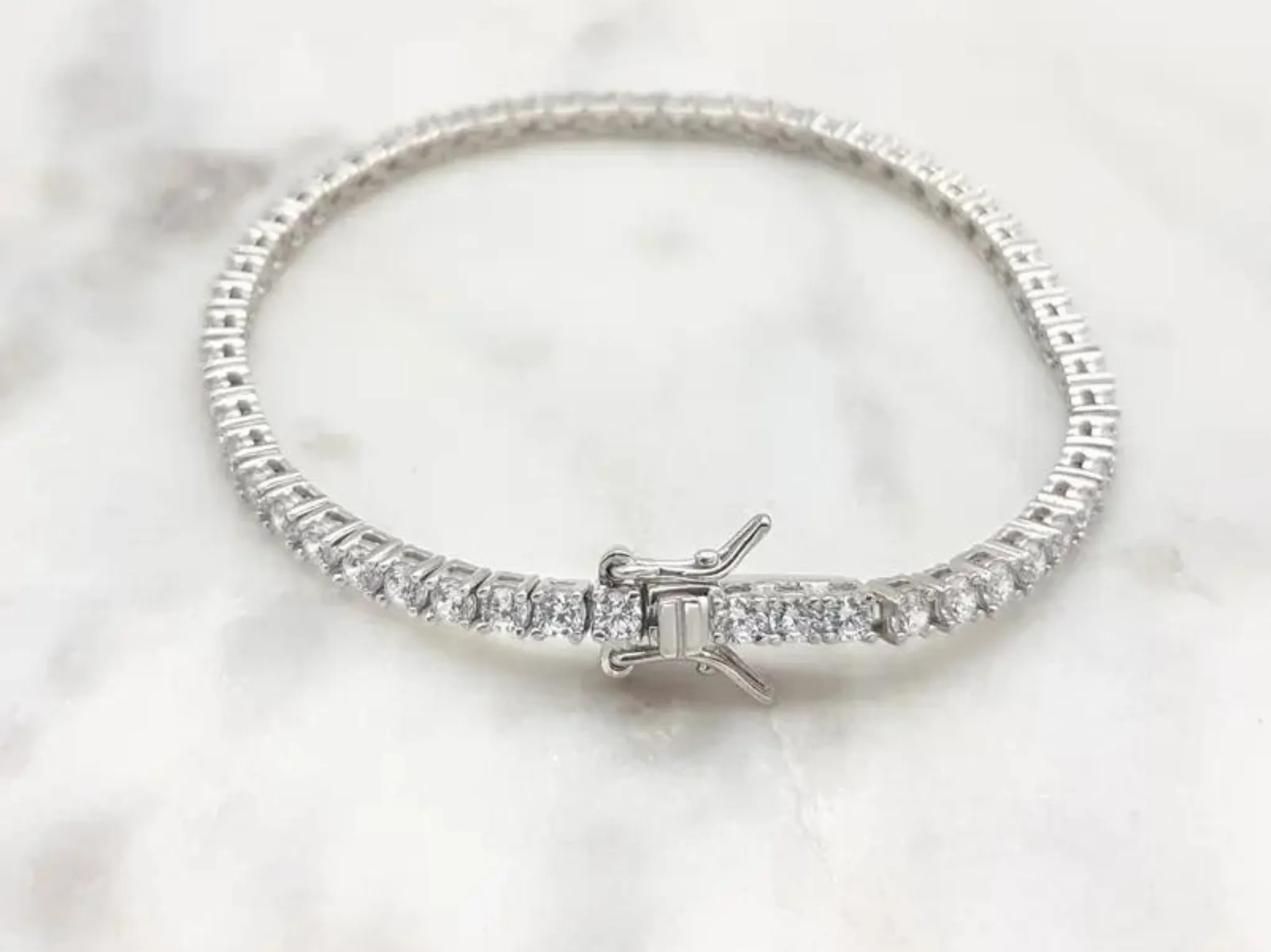 Laura - Delicate Sterling Silver Bridal Tennis Bracelet