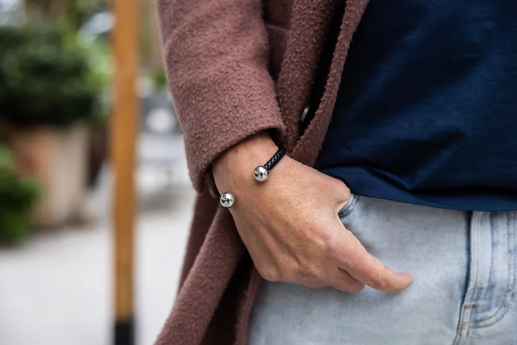 Leather Stud Cuff Bracelet