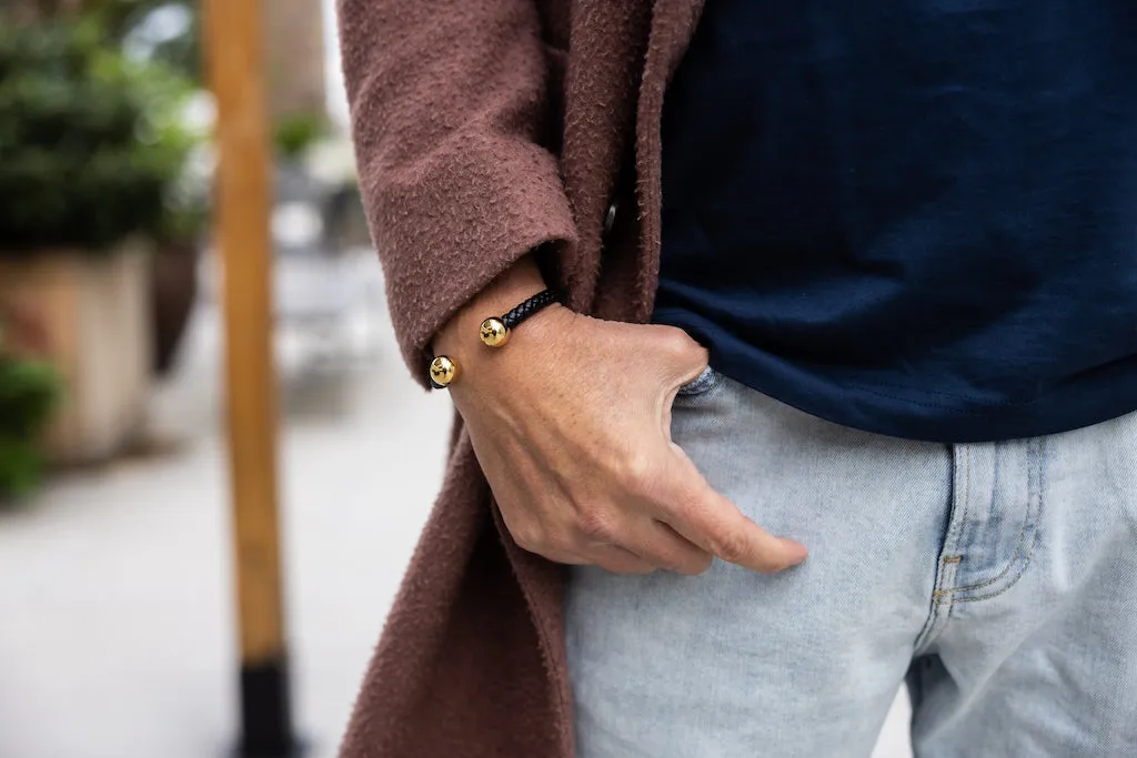 Leather Stud Cuff Bracelet