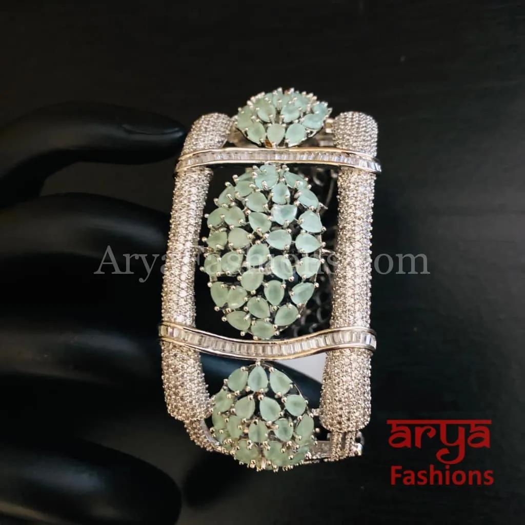 Lisha Mint Green Designer CZ Ethnic Bracelet